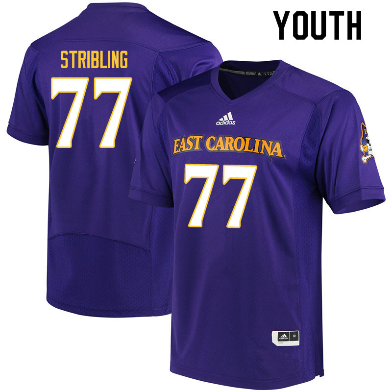 Youth #77 Walter Stribling ECU Pirates College Football Jerseys Sale-Purple